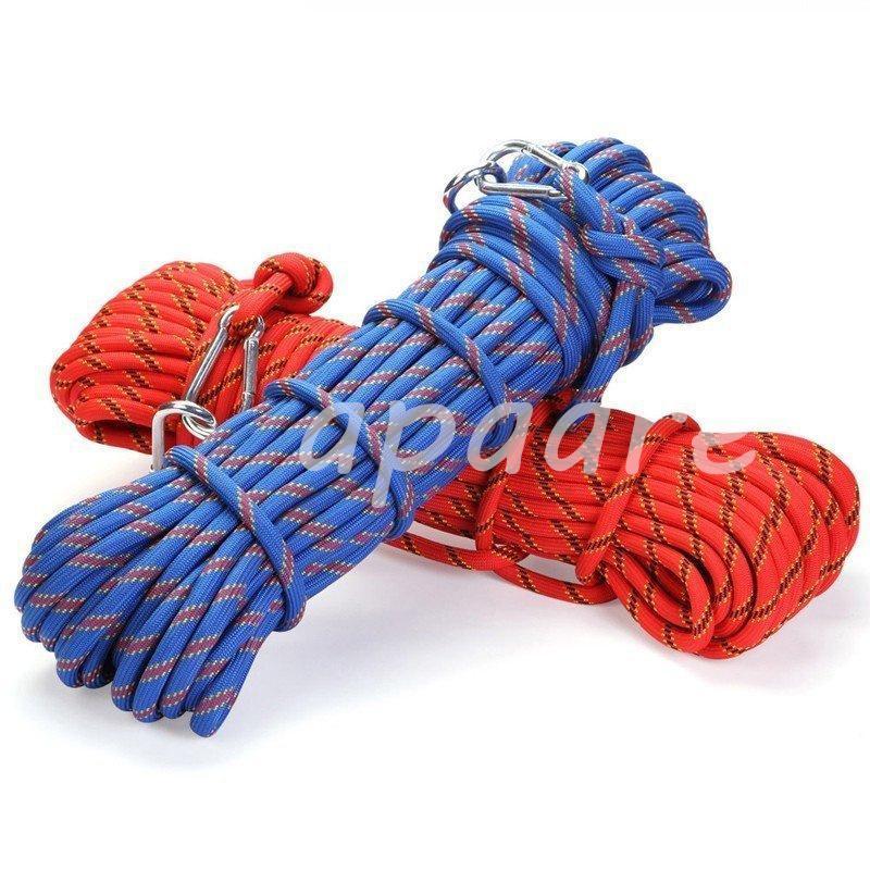 ザイル クライミングロープ 多目的ロープ スタティックロープ アウトドアコード パラコード ポリエステル 耐荷重300kg エスケープ キャ
